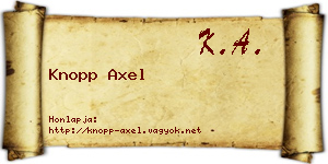 Knopp Axel névjegykártya