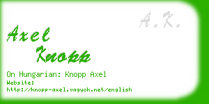 axel knopp business card